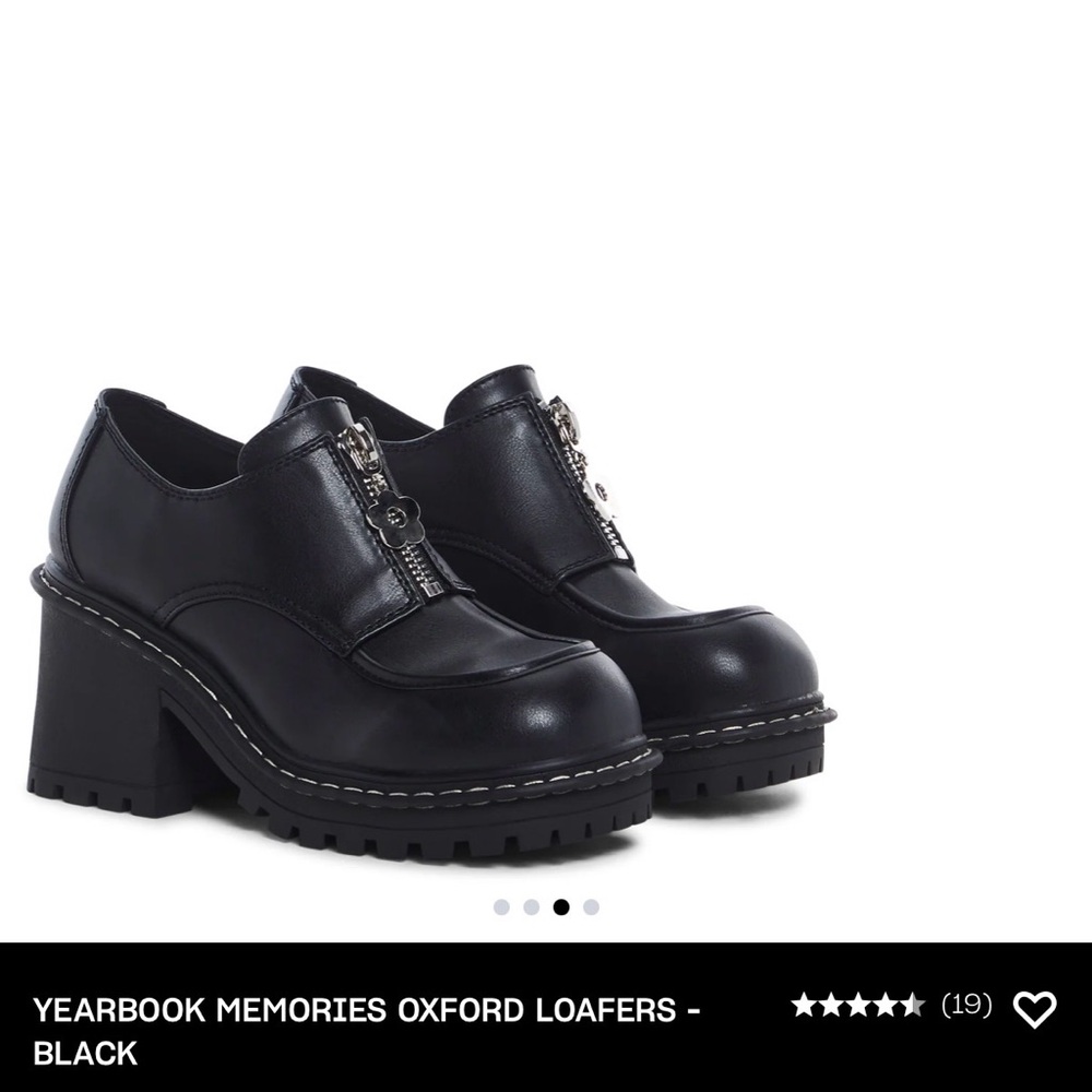 dELiA*s Dolls Kill YEARBOOK MEMORIES OXFORD LOAFERS - BLACK